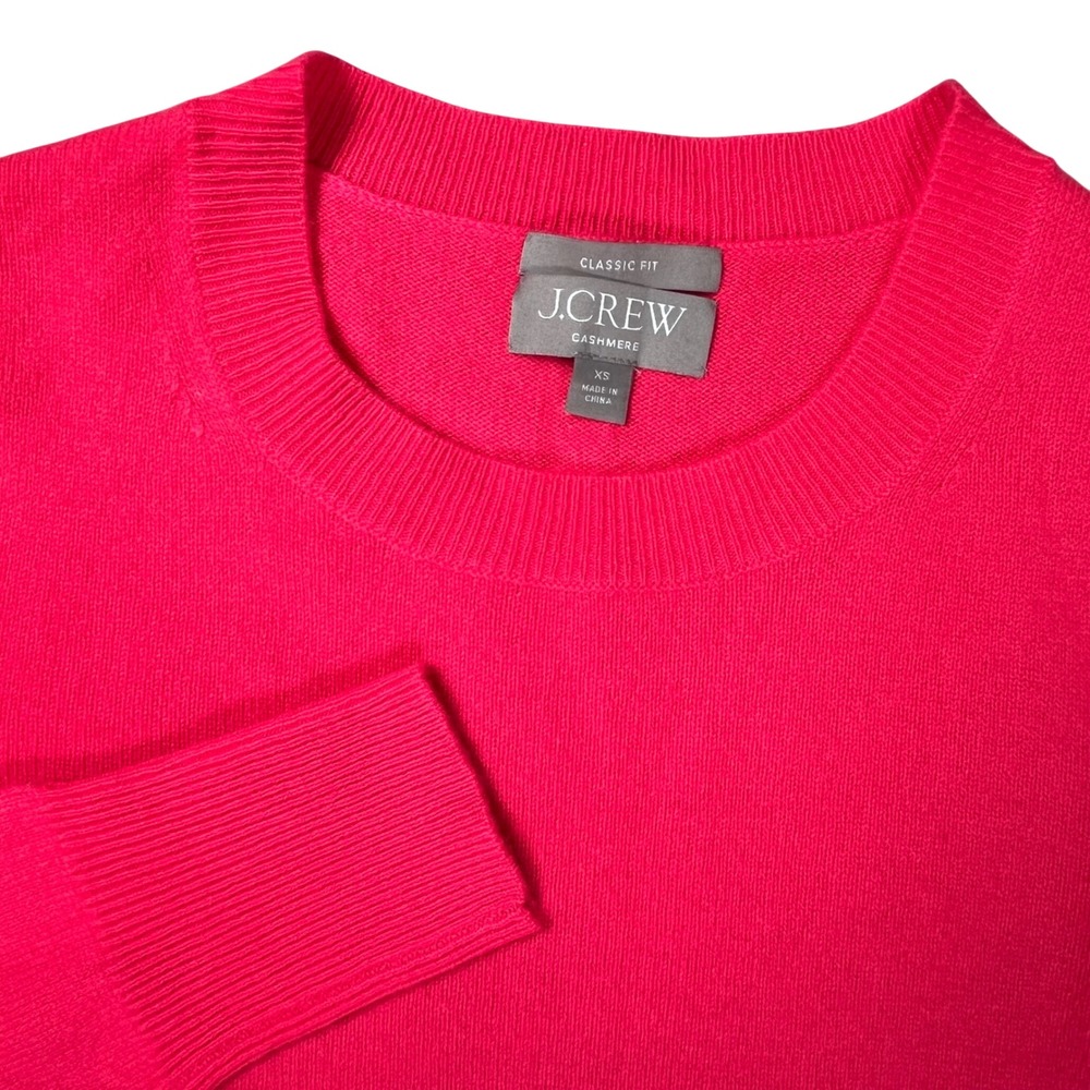 J Crew Cashmere Sweater Women XS Pink Crewneck Classic Fit Quiet Luxury Cozy